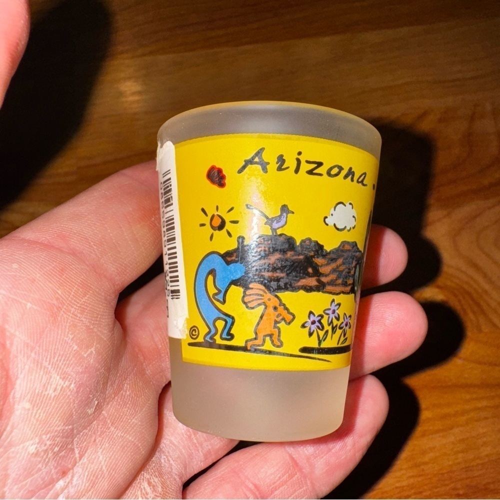 Arizona Shot Glass “Heart Arizona” Desert Scene Mancave Souvenir Bar Shot Glass